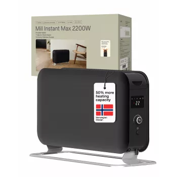 Mill Instant Max LED prenosni konvekcijski grelnik, 2200 W, črn