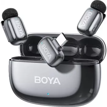 BOYA mini 2-02 Space Gray dvokanalni kondenzatorski mikrofon s smerno karakteristiko