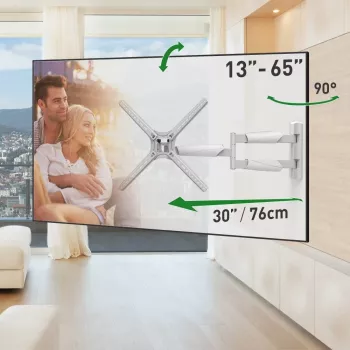 Barkan BM343XLW stenski nosilec za TV s polnim gibanjem za zaslone 13-65 inch, 36kg, bel