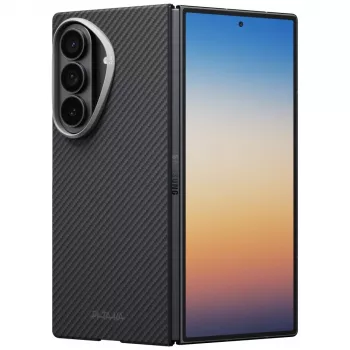 PITAKA Edge ovitek za Samsung Galaxy Z Fold 8 Ultra – zaščitni ovitek iz aramidnih vlaken, črno-siv (Overture Black)