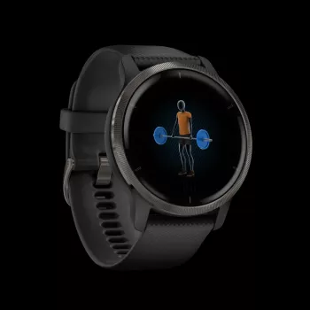 Garmin Venu 2 45 mm pametna ura s silikonskim pasom - črna
