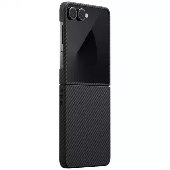 PITAKA Ultra-Slim MagSafe ovitek za Samsung Galaxy Z Flip7 - črno-siv aramidna vlakna