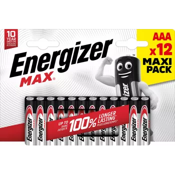 Energizer MAX AAA alkalne baterije, 1,5 V, paket 12