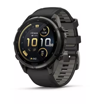 Garmin fenix 9 Pro multisport GPS pametna ura s satelitsko komunikacijo inReach, 47 mm Carbon Gray DLC ohišje iz titana, črn/pebble gray silikonski pas