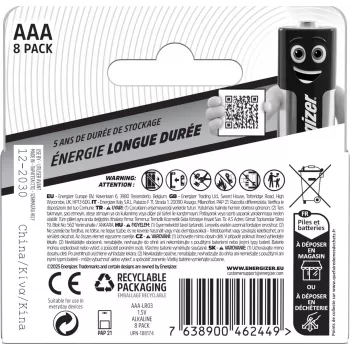 Energizer Everyday AAA/LR03 alkalne baterije, paket 8 kosov (DHP8)