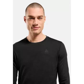 Odlo Merino 200 BL Top Crew Neck LS moška spodnja majica - črna