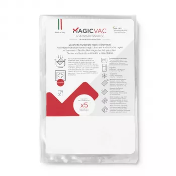 MagicVac 50 vrečk za vakuumsko pakiranje 40x60 cm (50 kosov) – univerzalne reliefne vrečke za shranjevanje hrane za zunanje vakuumske aparate