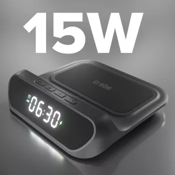 SBS budilka s 15W brezžičnim polnilnikom (TEWIRCLOCK)