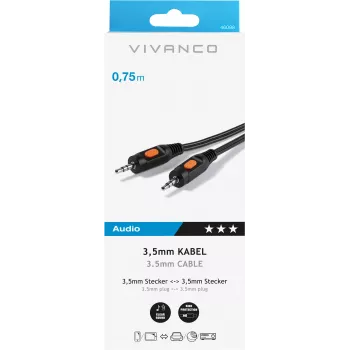 Vivanco avdio kabel 3,5 mm na 3,5 mm 0,75 m (VVAJACK07MMK)