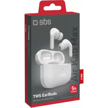 SBS Air Kab Max TWS slušalke z brezžičnim polnilnim etuijem, bele (TEEARTWSPMAXBTW)