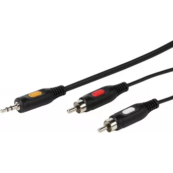 Avdio kabel 3,5 mm na 2xCinch Vivanco 2,5 m (VVAJACK2RCA25MMK)