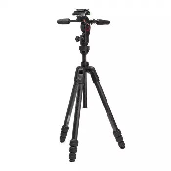 Manfrotto MKBFRTC4GTFB-3W Befree GT karbonski potovalni stativ s 3-smerno fluidno glavo, Twist-Locks, nosilnost 10kg, največja višina 164cm, črn