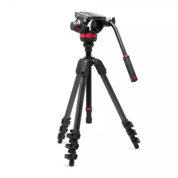 Manfrotto 055 sistem karbonskega video stativa s fluidno glavo 502AH