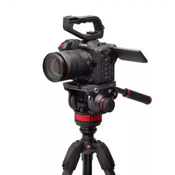 Manfrotto 055 sistem karbonskega video stativa s fluidno glavo 502AH
