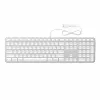 Satechi Slim LX3 žična tipkovnica z osvetlitvijo ozadja in numerično tipkovnico, USB-C/USB-A, stikalo za način Mac/Windows, srebrna