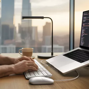 Satechi Slim LX3 žična tipkovnica z osvetlitvijo ozadja in numerično tipkovnico, USB-C/USB-A, stikalo za način Mac/Windows, srebrna