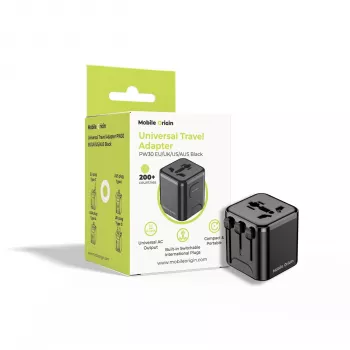 Mobile Origin potovalni adapter PW30 EU/UK/US/AUS, črn