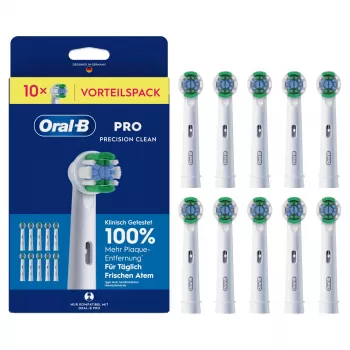 Oral-B Pro Precision Clean nadomestne glave, paket 10 kosov, srednje ščetine, tehnologija CleanMaximiser, združljivo z vsemi Oral-B akumulatorskimi zobnimi ščetkami razen Pulsonic & iO