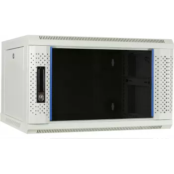 DSIT DS6406W 6U stenski strežniški omarici s steklenimi vrati, bela, 600 x 450 x 367 mm