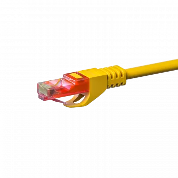 DSIT CAT6 U/UTP Ethernet patch kabel, 0,25 m, rumen, 100 % baker, RJ45, 10 Gbit/s, 250 MHz