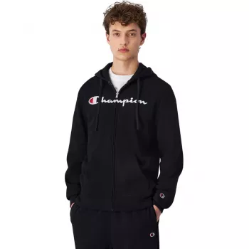 Champion moška pulover s kapuco na zadrgo, črna, 220255 KK001 M