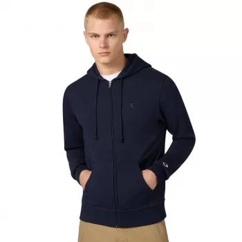 Champion moška pulover s kapuco na zadrgo, temno modra, BS501, velikost M