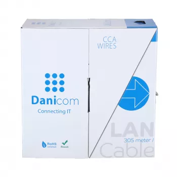 DSIT CAT6 U/UTP omrežni kabel 24/7 gibljiv 305m siv CCA