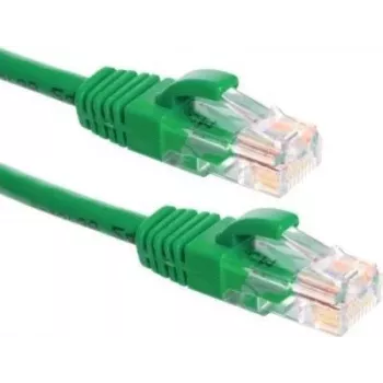 DSIT CAT6a U/UTP 100% bakren Ethernet patch kabel, 10m, zelen, RJ45, 10Gbps, 500MHz, litza, PVC plašč