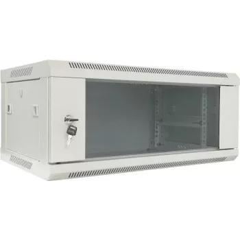 DSIT DS6404W 4U stenska strežniška omara s steklenimi vrati, 600 x 450 x 280 mm, bela