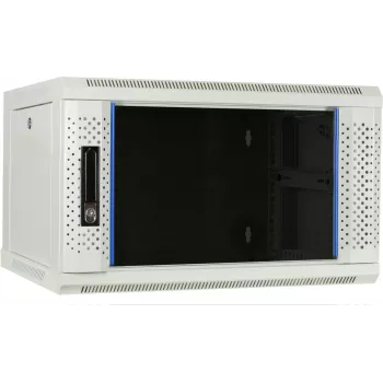 DSIT DS6404W 4U stenska strežniška omara s steklenimi vrati, 600 x 450 x 280 mm, bela