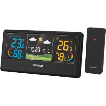 Sencor SWS 4100 B brezžična vremenska postaja z barvnim LCD in zunanjim senzorjem
