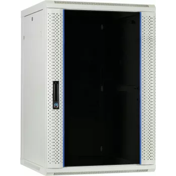DSIT 18U stenska strežniška omara s steklenimi vrati, 600x600x900 mm, bela