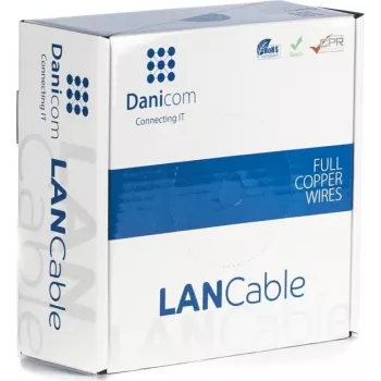 DSIT Danicom CAT5e UTP omrežni kabel 50m polni vodnik LSZH Dca moder 100 % baker