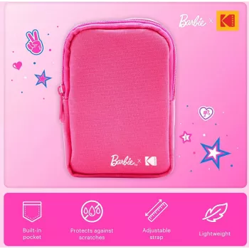 Kodak x Barbie mehka torbica z zadrgo in jermenom za Printomatic in Step Slim, roza (RODBCMPK)