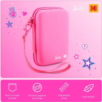 Kodak x Barbie EVA-zaščitni ovitek z odstranljivim pasom in mrežastim predalom za Printomatic in Step Slim, roza (RODBCEPK)
