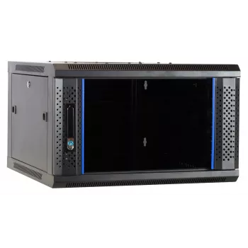 DSIT DS6604-F 6U stensko strežniško ohišje s steklenimi vrati, 600x450x320 mm, črno