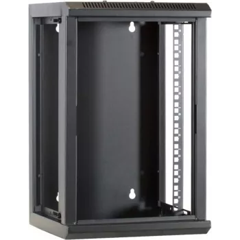 DSIT 9U 10-palčni stenski strežniški rack s steklenimi vrati, 312x310x486 mm, črn