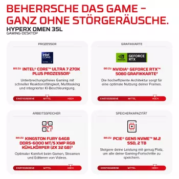 HP HyperX OMEN namizni igralni računalnik GT18-0170ng - Intel Core Ultra 7 270K Plus, 32GB DDR5, 1TB SSD, NVIDIA GeForce RTX 5060 Ti 16GB, FreeDOS