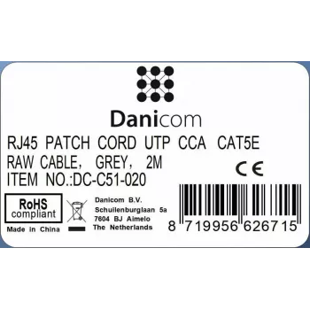 DSIT CAT 5e U/UTP omrežni kabel, 2m, siv, CCA