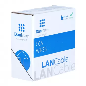 DSIT CAT5e U/UTP 50m CCA omrežni kabel na kolutu, siv (DC-UTP5CCA50-GRY)