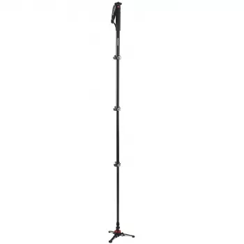 Manfrotto MVMXPROA4 XPRO Monopod+ aluminijasti 4-delni video monopod s podnožjem FluidTech, črn