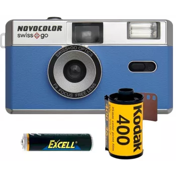 Novocolor Swiss+Go 35mm filmski fotoaparat, moder (SWI401610)
