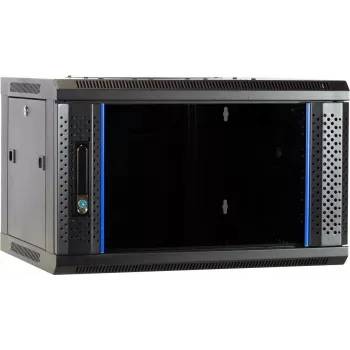 DSIT 6U stensko ohišje strežnika z vrati iz stekla, 600 x 450 x 367 mm, črno, DS6406