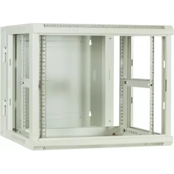 DSIT 9U reverzibilna stenska omara za strežnike z vrati iz stekla, bela, 600x600x501 mm (DS6609W-DOUBLE)