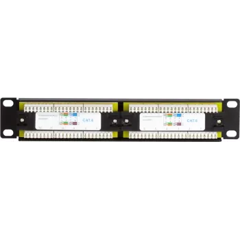 DSIT DS-10Patch6-12UTP 10-palčna 12-portna UTP CAT6 patch plošča, 1U rack montaža, črna