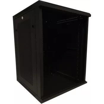 DSIT 15U 19-palčna stenska strežniška rack omara z vrati iz stekla in perforiranimi stranicami 600x600x770 mm