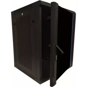 DSIT 15U 19-palčna stenska strežniška rack omara z vrati iz stekla in perforiranimi stranicami 600x600x770 mm
