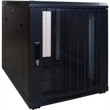 DSIT 12U samostoječa omara za strežnike, 600x600x720 mm, perforirana zaklepna sprednja vratca, črna