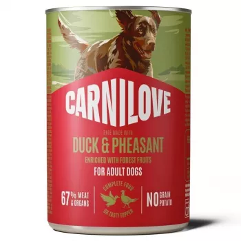 Carnilove mokra hrana za pse z raco in fazanom, 400g konzerva, brez žit