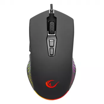 Rampage Spear V2 žična igralna miška 12800 DPI optična RGB črna